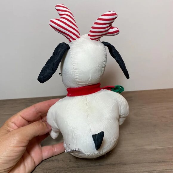 Snoopy Nylon Plush Toy Stuffed Animal Christmas Antlers Puffy - Picture 4 of 7